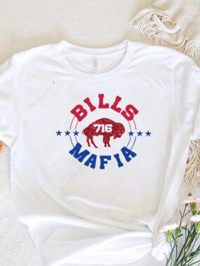 Bills Mafia, Crewneck, Buffalo Bills, glitter Tee Size 2XL